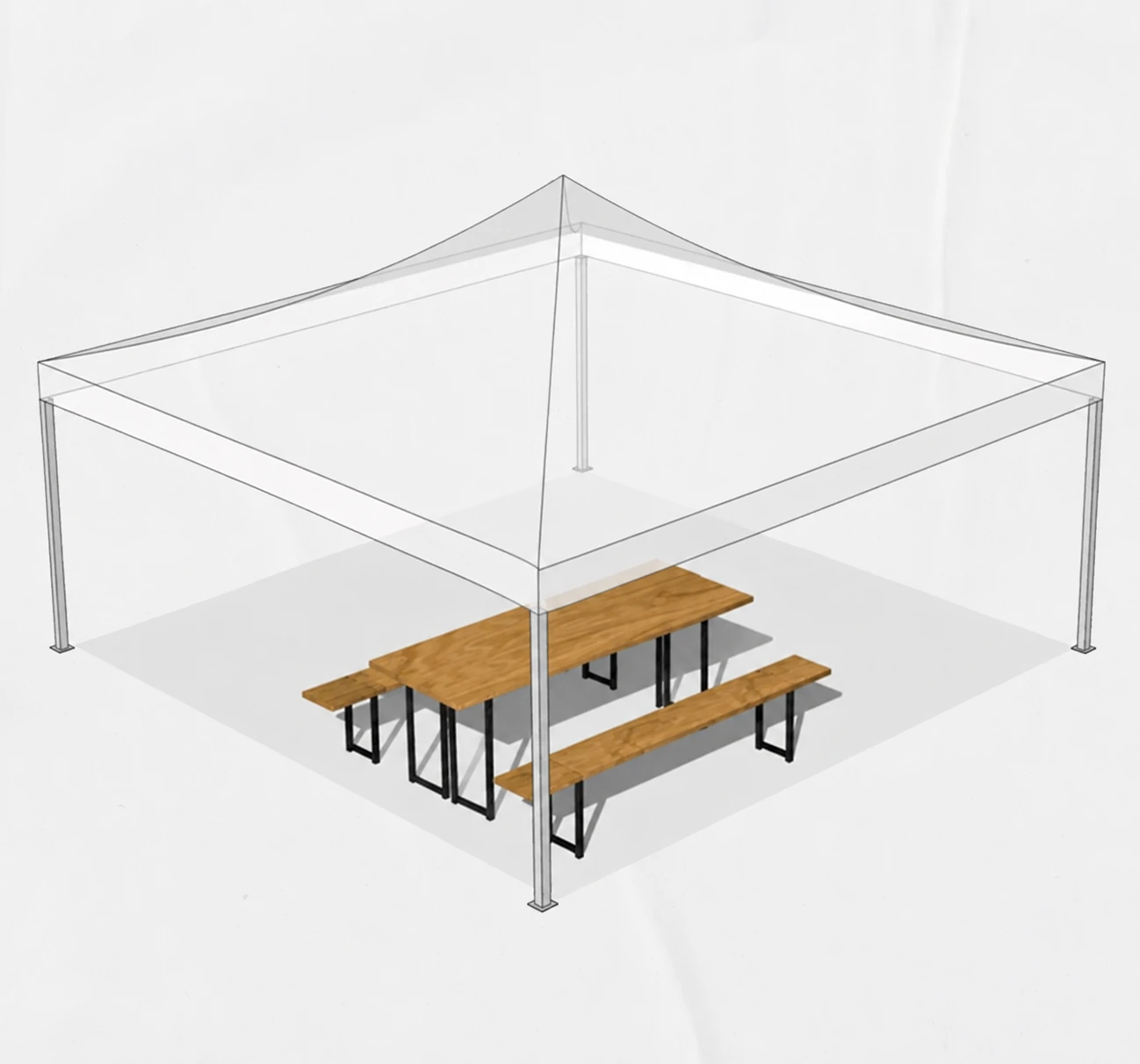 Capacidad de personas carpa plegable 5×5 m de 4 pilares
