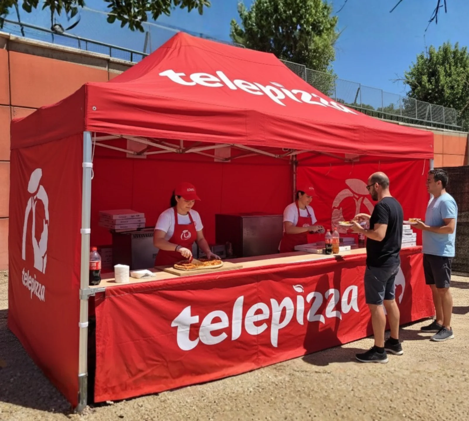 Carpa 3x3 modelo superior Telepizza para festivales