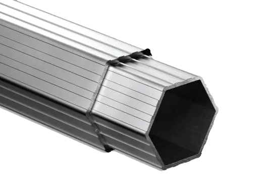 perfil tubo hexagonal carpa plegable aluminio 40mm